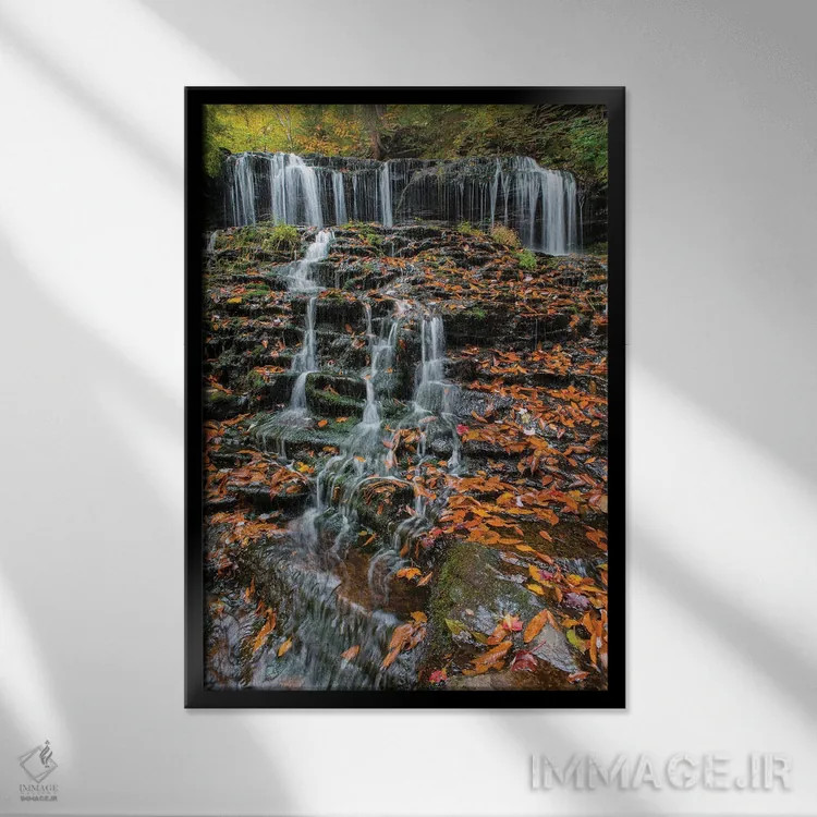 تابلو دکوراتیو Mohawk Falls, Kitchen Creek, Ricketts Glen State Park, Pennsylva… اثر جف فوت - نمای قابدار مشکی