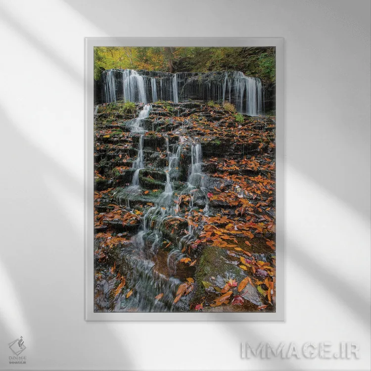 تابلو دکوراتیو Mohawk Falls, Kitchen Creek, Ricketts Glen State Park, Pennsylva… اثر جف فوت - نمای قابدار سفید