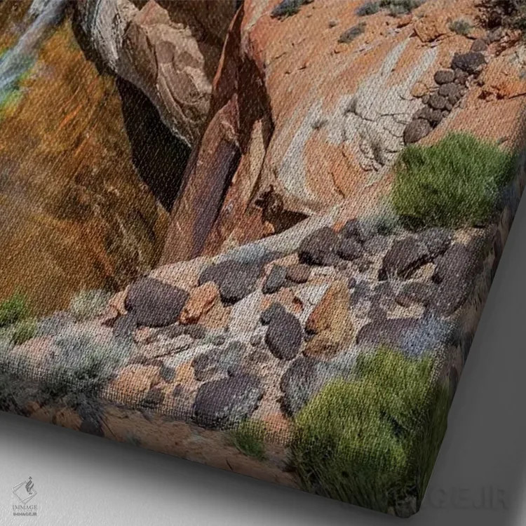 تابلو دکوراتیو Calf Creek Falls, Grand Staircase-Escalante National Monument, U… اثر جف فوت - نمای نزدیک بافت بوم