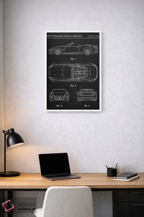 تابلو دکوراتیو مازراتی گرن کابریولت مدل ۲۰۰۷ اثر جوزف فرناندو - D1W