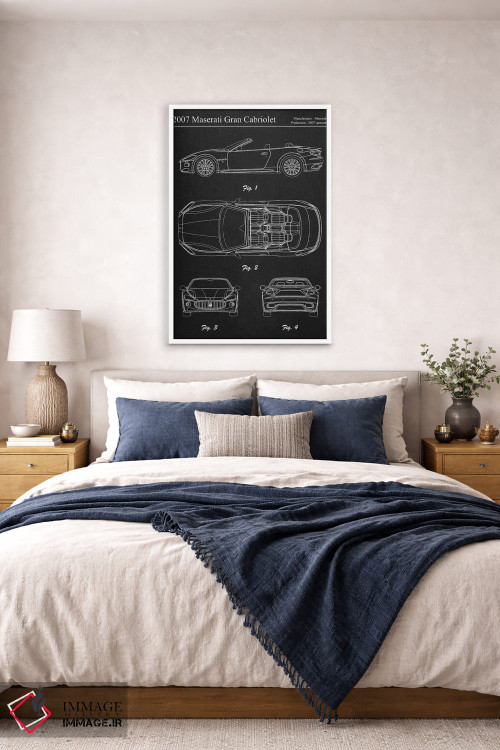 تابلو دکوراتیو مازراتی گرن کابریولت مدل ۲۰۰۷ اثر جوزف فرناندو - D5W
