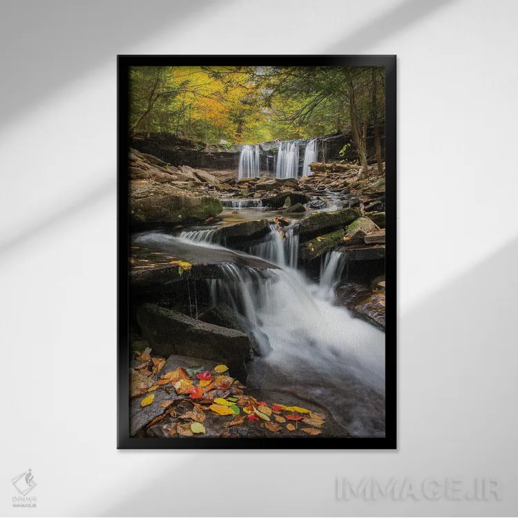 تابلو دکوراتیو Ricketts Glen State Park, Pennsylvania,آبشار اونایدا، پارک ایالت… اثر جف فوت - نمای قابدار مشکی
