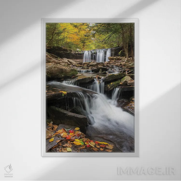 تابلو دکوراتیو Ricketts Glen State Park, Pennsylvania,آبشار اونایدا، پارک ایالت… اثر جف فوت - نمای قابدار سفید