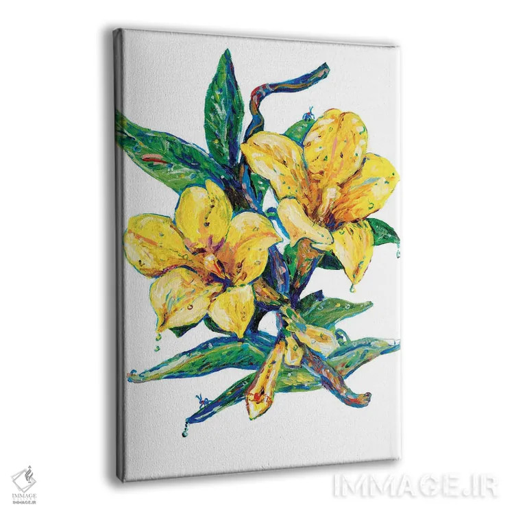 تابلو دکوراتیو یاس زرد اثر جف جانسون - نمای پرسپکتیو محصول