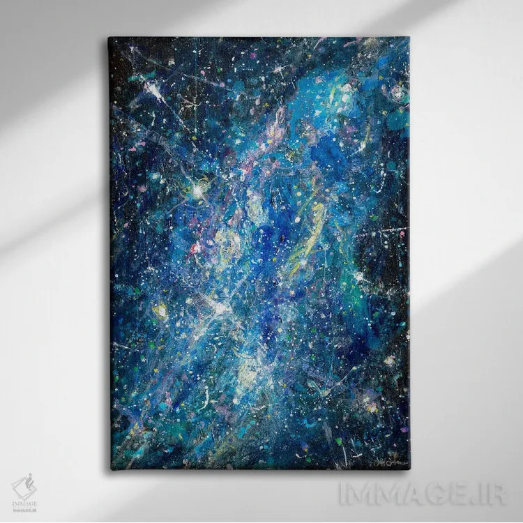تابلو انتزاعی رقص عشق اثر جف جانسون - نمای روبهرو روی دیوار