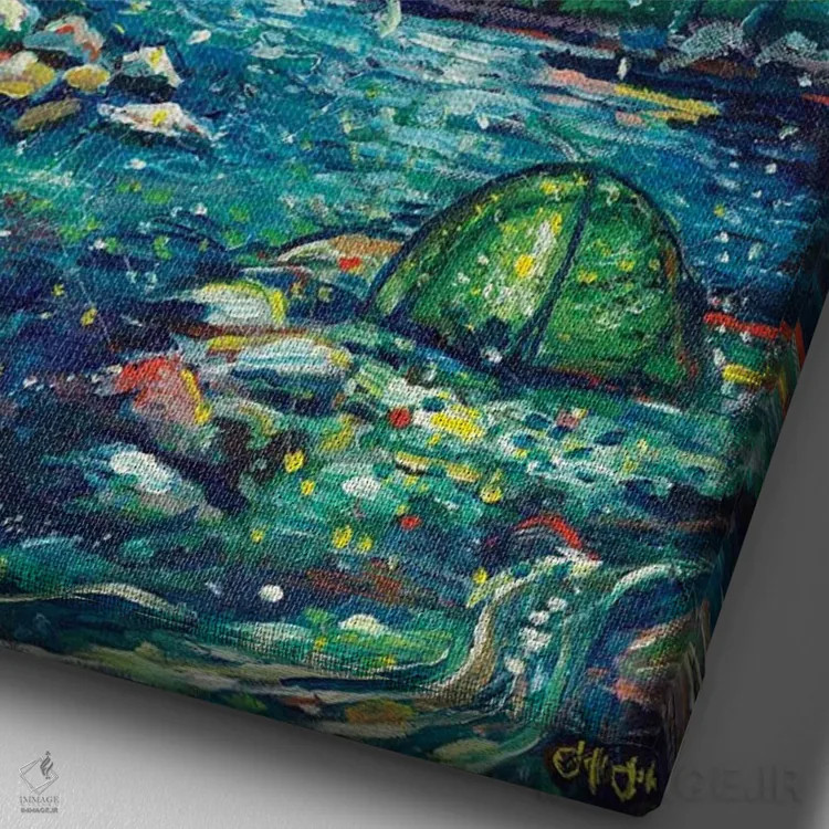 تابلو دکوراتیو شادی آلپ اثر جف جانسون - نمای نزدیک بافت بوم