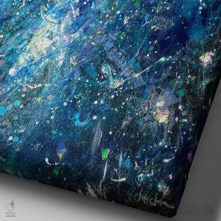 تابلو انتزاعی رقص عشق اثر جف جانسون - نمای نزدیک بافت بوم