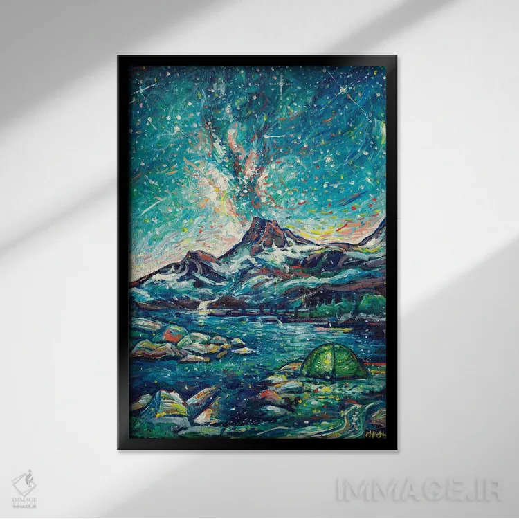 تابلو دکوراتیو شادی آلپ اثر جف جانسون - نمای قابدار مشکی