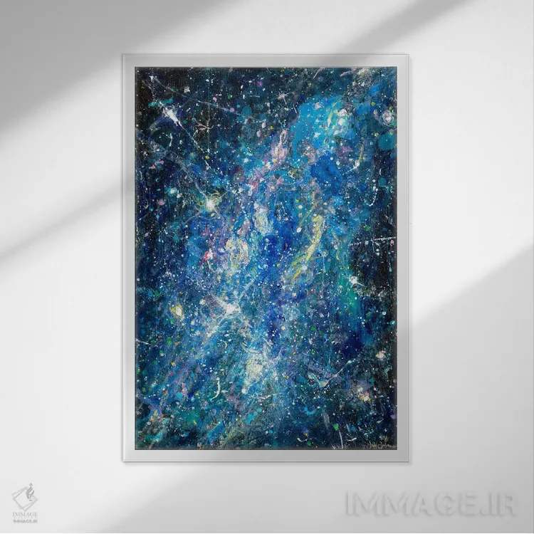 تابلو انتزاعی رقص عشق اثر جف جانسون - نمای قابدار سفید