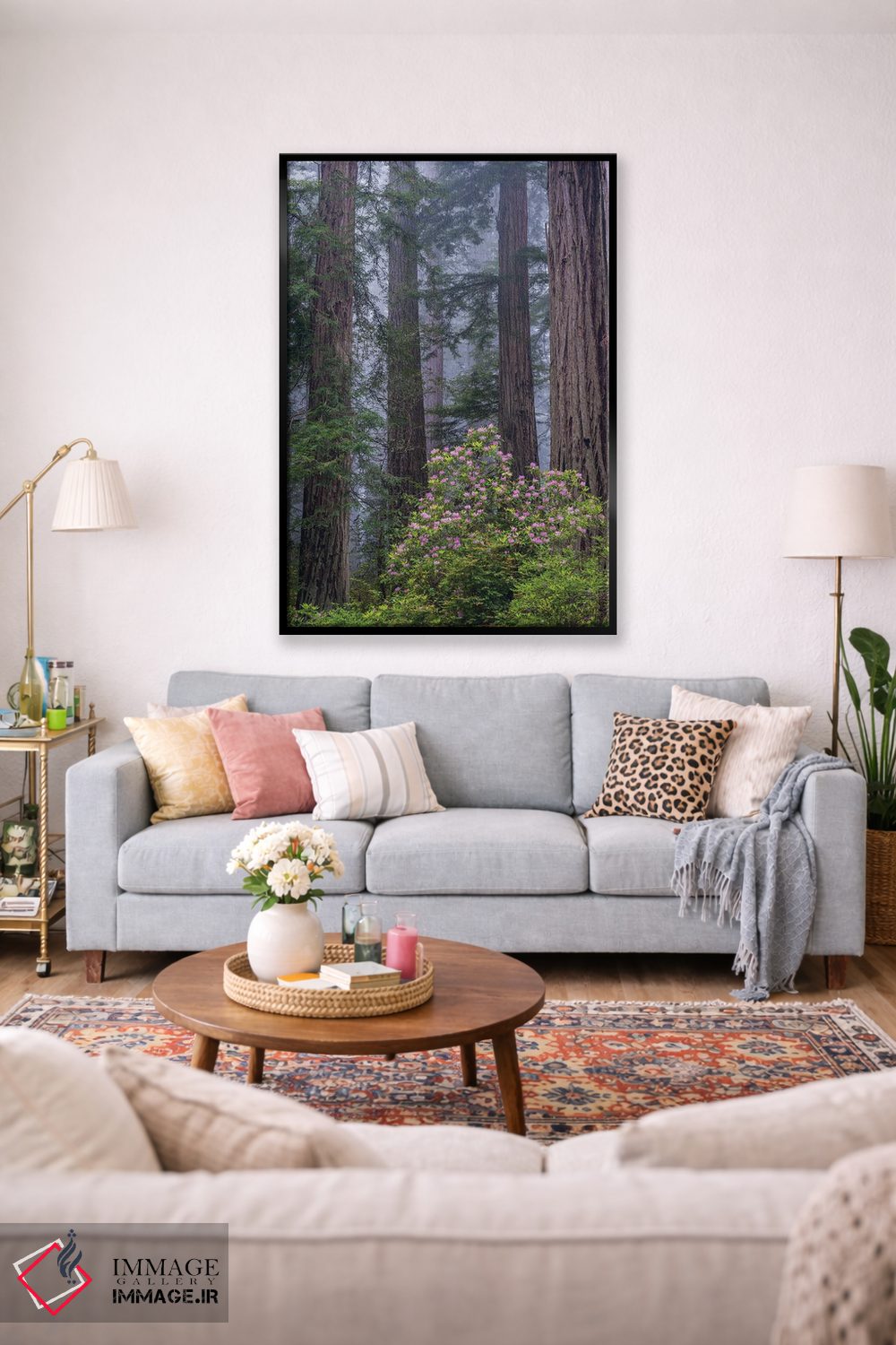 تابلو دکوراتیو Redwood National Park, California,رودودندرون اقیانوس آرام در جنگ… اثر جف فوت - D2B