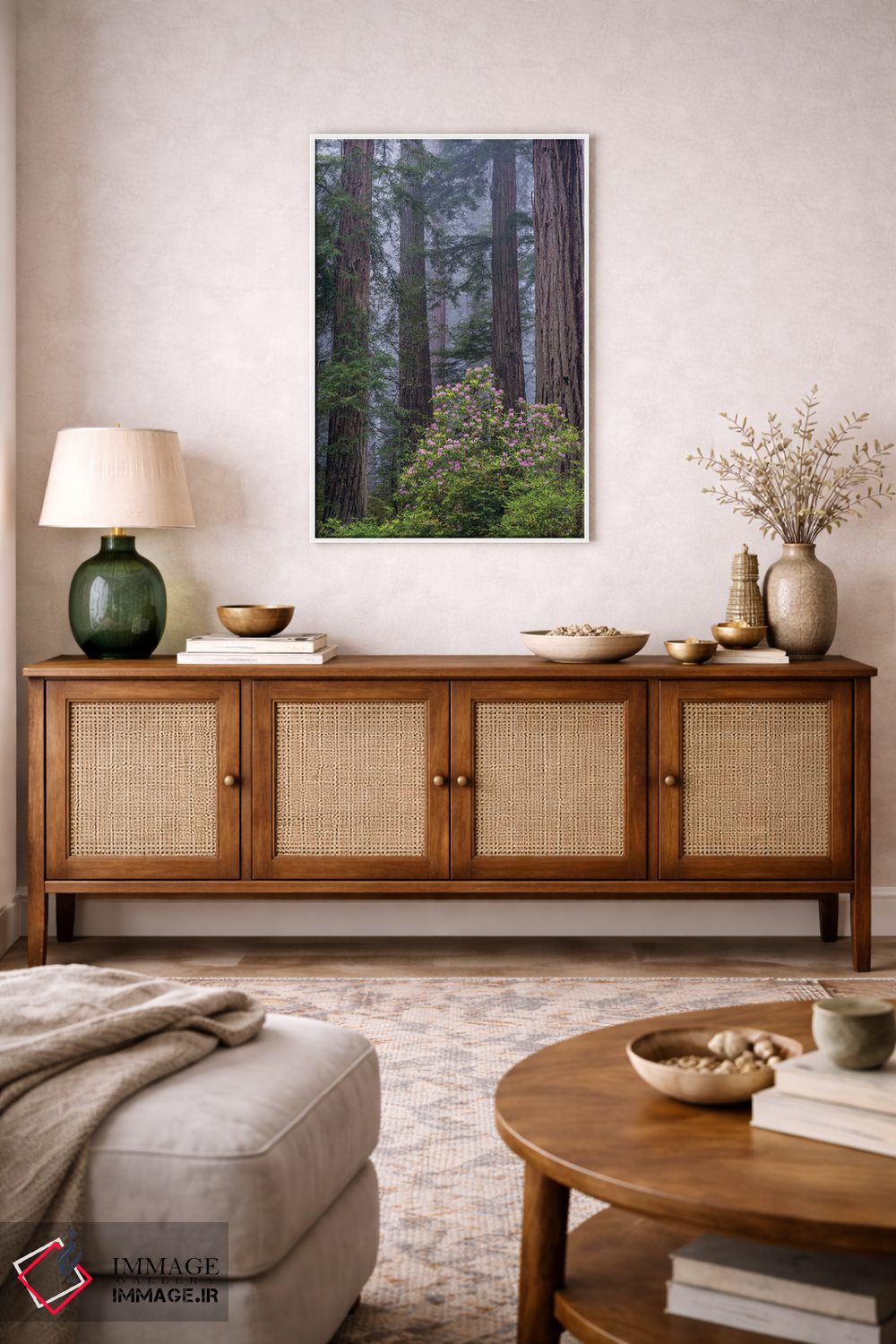 تابلو دکوراتیو Redwood National Park, California,رودودندرون اقیانوس آرام در جنگ… اثر جف فوت - D3W