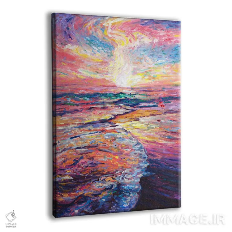 تابلو انتزاعی طلای اقیانوس آرام اثر جف جانسون - نمای پرسپکتیو محصول