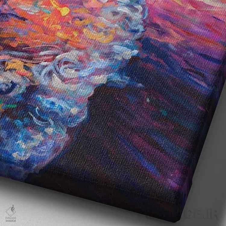 تابلو انتزاعی طلای اقیانوس آرام اثر جف جانسون - نمای نزدیک بافت بوم