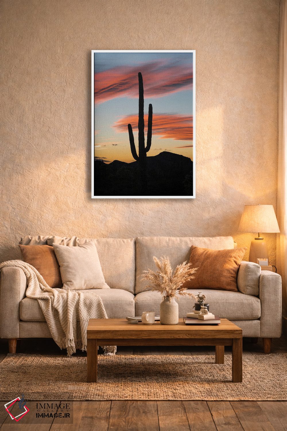 تابلو دکوراتیو Organ Pipe Cactus National Monument, Arizona,کاکتوس ساگوارو در غ… اثر جف فوت - D4W