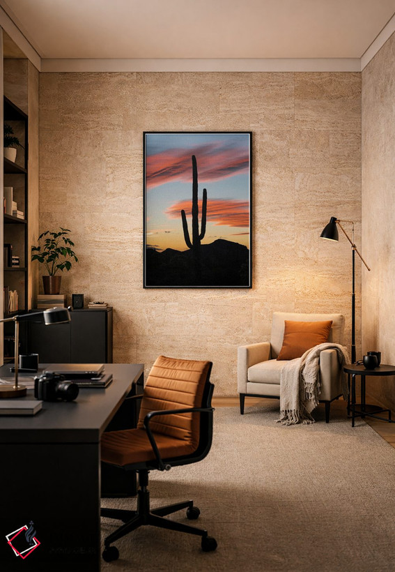تابلو دکوراتیو Organ Pipe Cactus National Monument, Arizona,کاکتوس ساگوارو در غ… اثر جف فوت - D6B