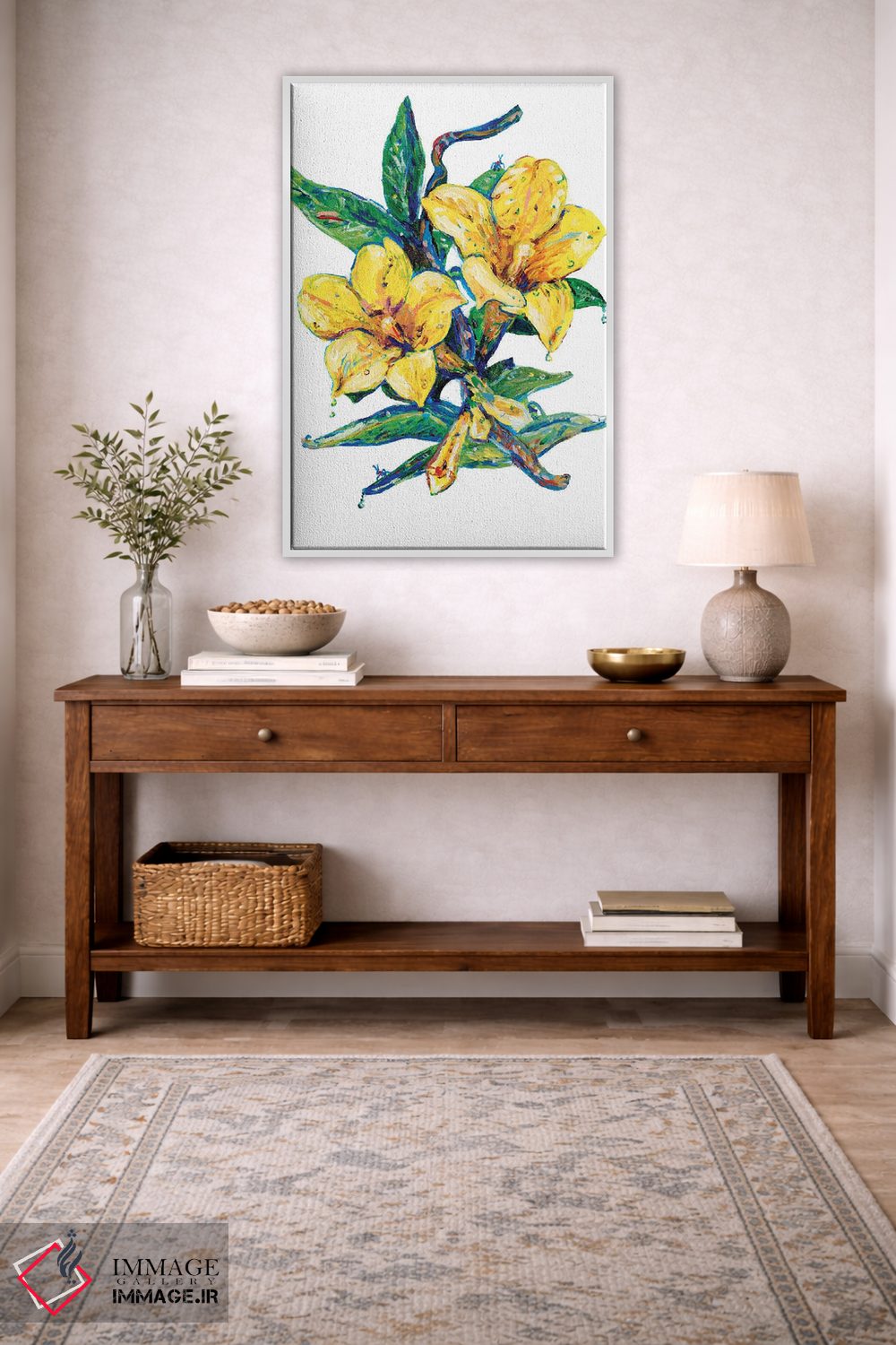 تابلو دکوراتیو یاس زرد اثر جف جانسون - D2W