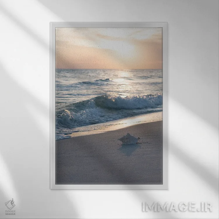 تابلو دکوراتیو ساحل زمرباور ۴ اثر جنت فیکار - نمای قابدار سفید