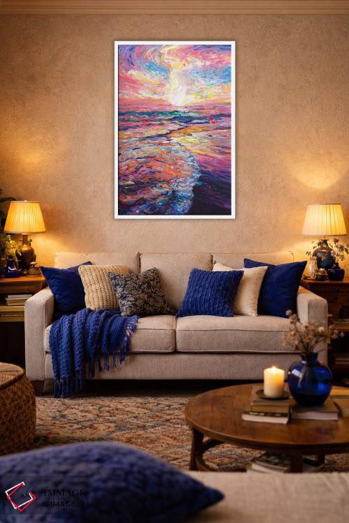 تابلو انتزاعی طلای اقیانوس آرام اثر جف جانسون - D3W