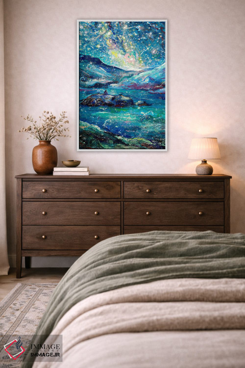 تابلو انتزاعی دریاچه جزیره ای اثر جف جانسون - D3W