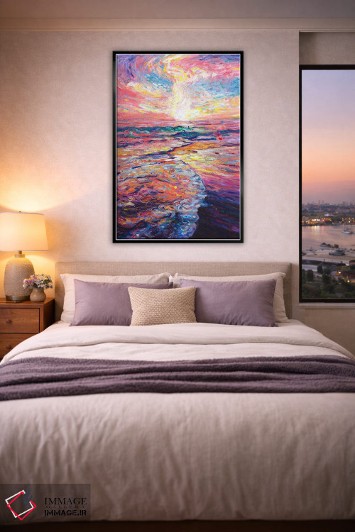 تابلو انتزاعی طلای اقیانوس آرام اثر جف جانسون - D5B