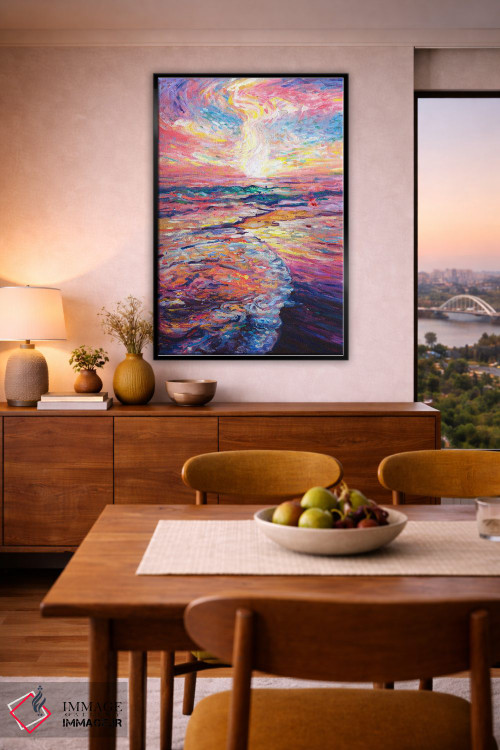 تابلو انتزاعی طلای اقیانوس آرام اثر جف جانسون - D6B