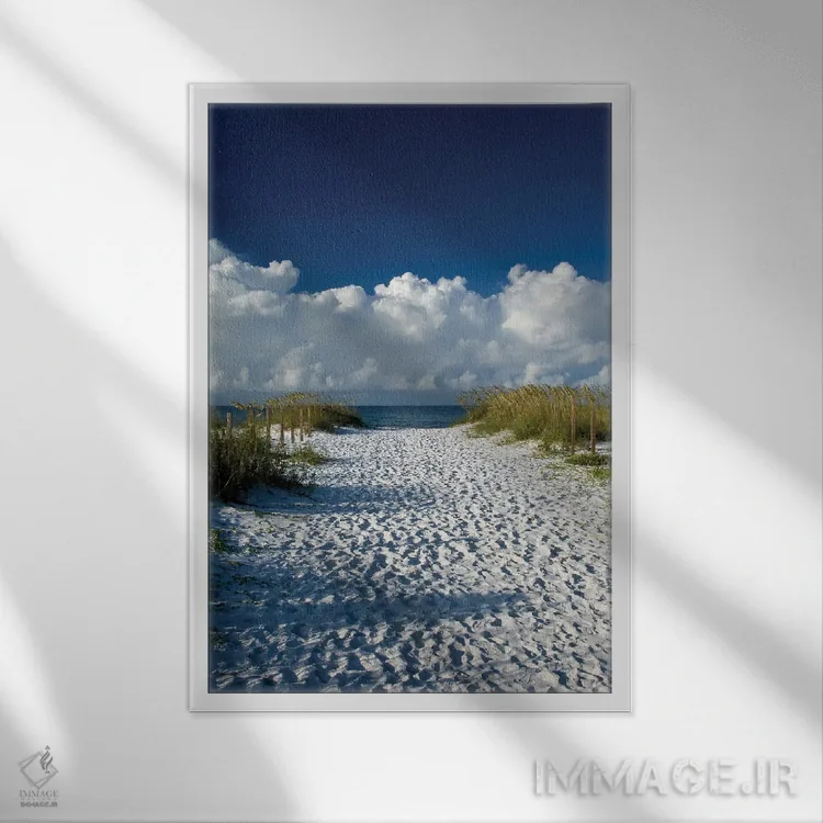 تابلو دکوراتیو مسیر به سوی بهشت اثر جنت فیکار - نمای قابدار سفید