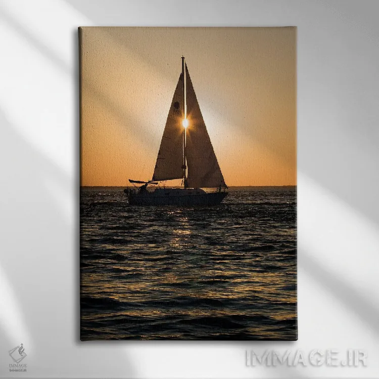 تابلو دکوراتیو سرک کشیدن از میان بادبان ها اثر جنت فیکار - نمای روبهرو روی دیوار