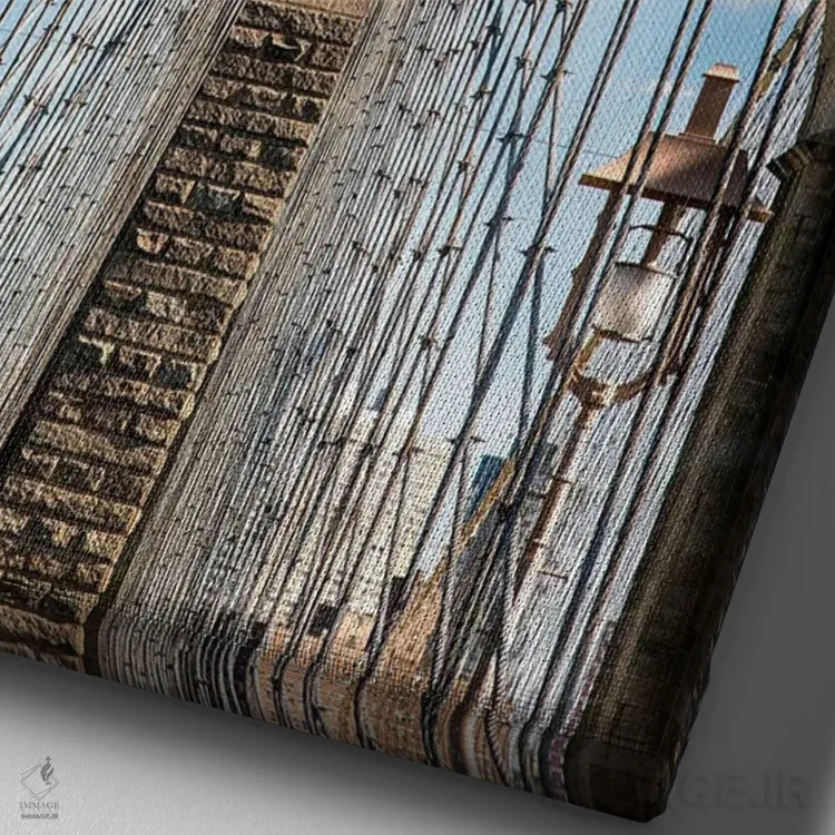 تابلو دکوراتیو پل بروکلین I اثر جنت فیکار - نمای نزدیک بافت بوم