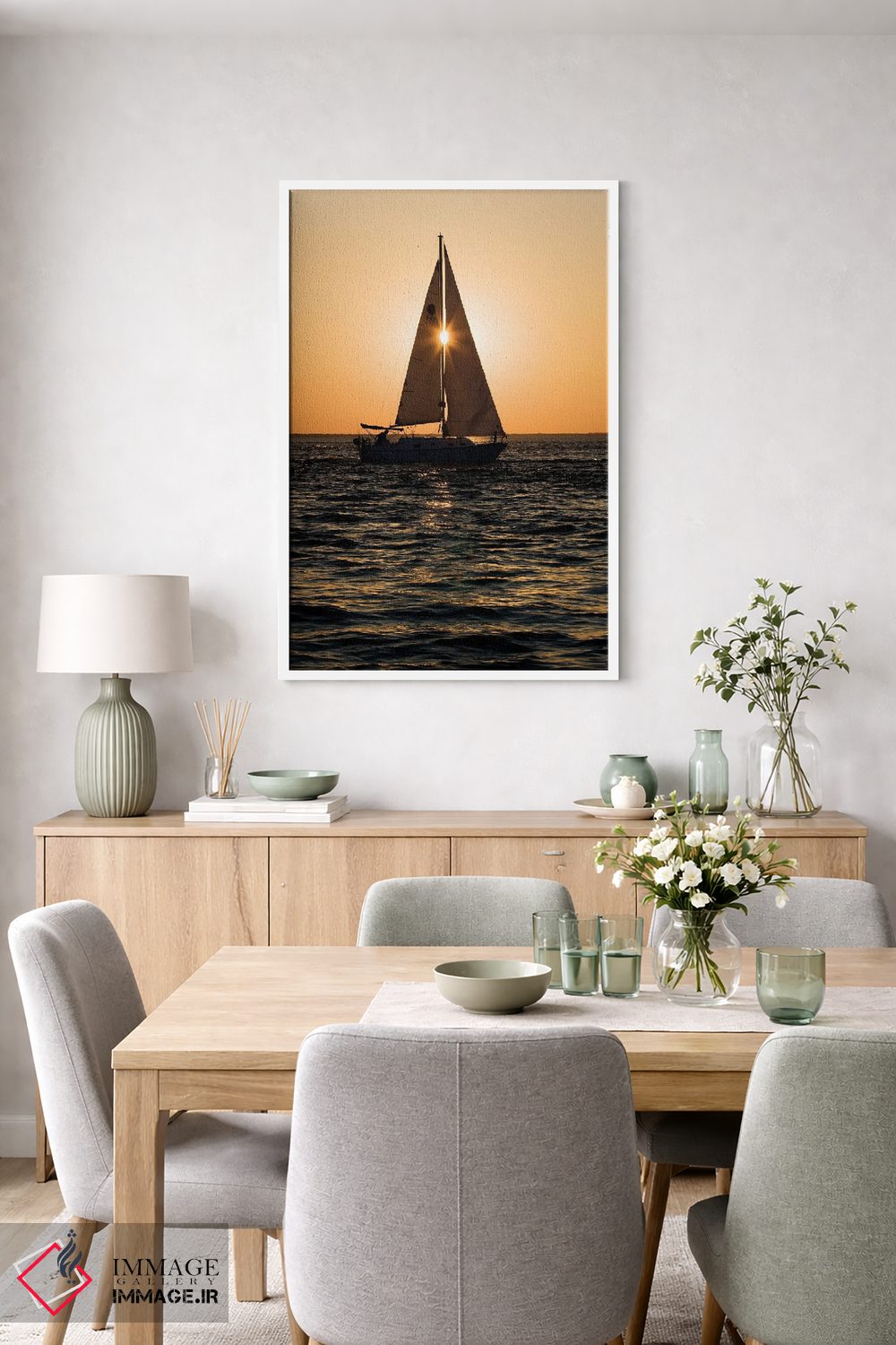 تابلو دکوراتیو سرک کشیدن از میان بادبان ها اثر جنت فیکار - D6W