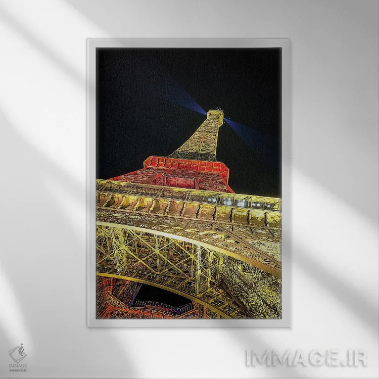 تابلو دکوراتیو درخشش ایفل ۲ اثر جنت فیکار - نمای قابدار سفید