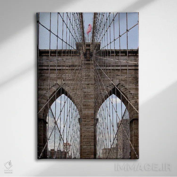 تابلو دکوراتیو پل بروکلین II اثر جنت فیکار - نمای روبهرو روی دیوار