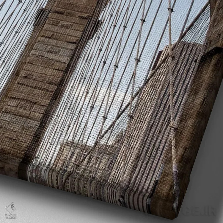 تابلو دکوراتیو پل بروکلین II اثر جنت فیکار - نمای نزدیک بافت بوم