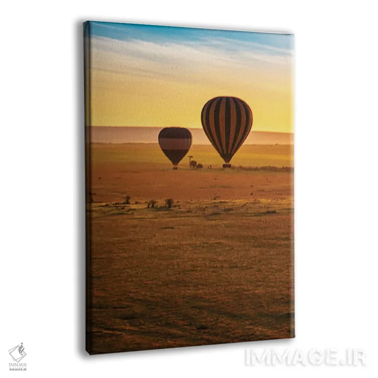 تابلو دکوراتیو بالن هوای گرم بر فراز مارا II اثر جنت فیکار - نمای پرسپکتیو محصول