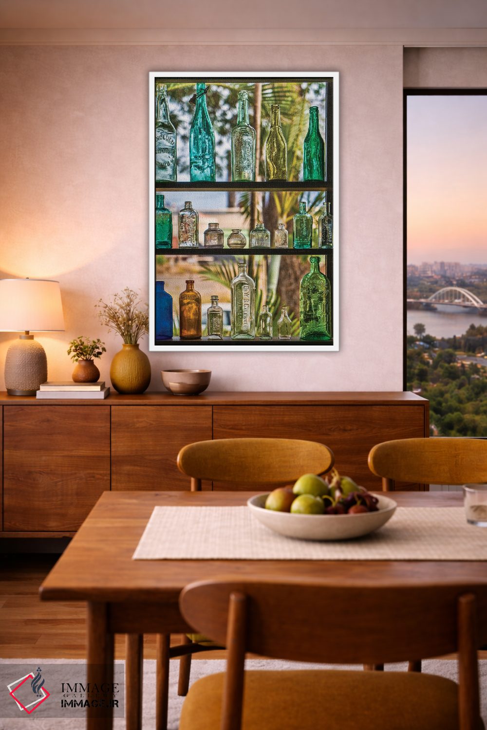 تابلو دکوراتیو مجموعه بطری ها اثر جنت فیکار - D5W
