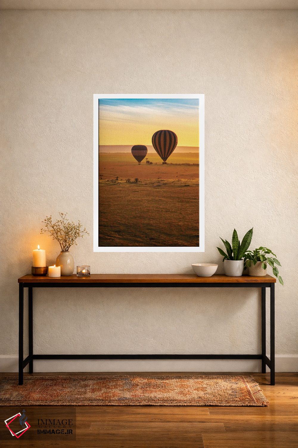 تابلو دکوراتیو بالن هوای گرم بر فراز مارا II اثر جنت فیکار - D3W