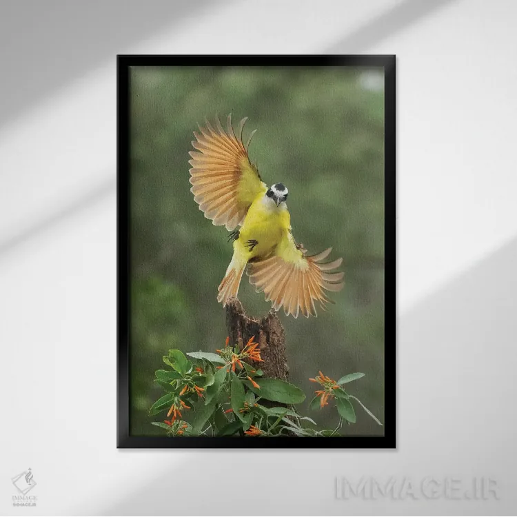 تابلو دکوراتیو ضربه بانکی اثر جنت فیکار - نمای قابدار مشکی