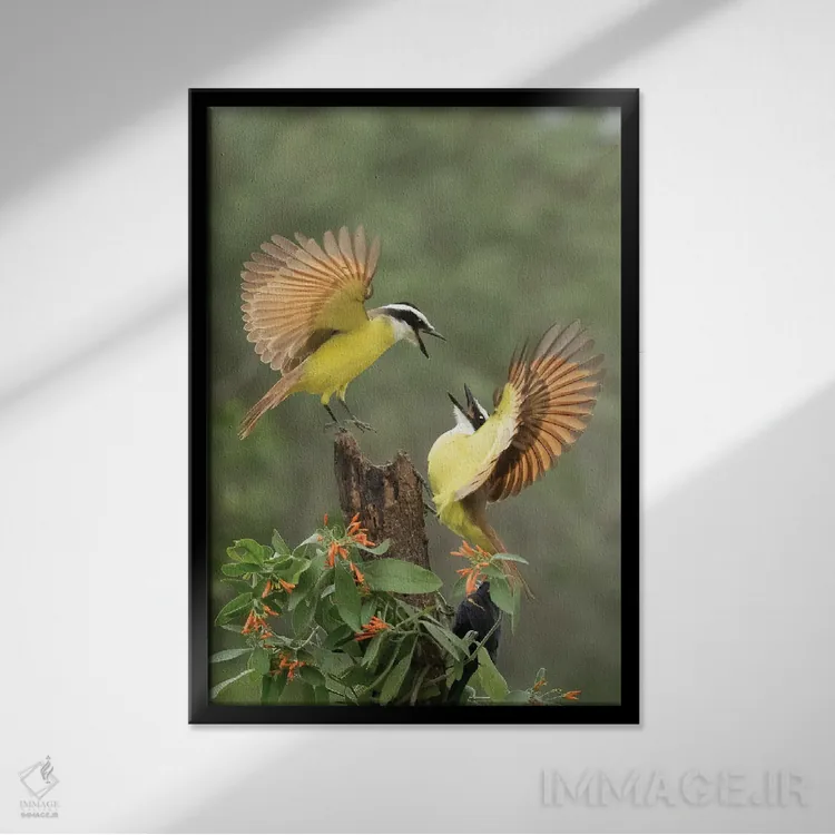 تابلو دکوراتیو دعواهای خانوادگی اثر جنت فیکار - نمای قابدار مشکی