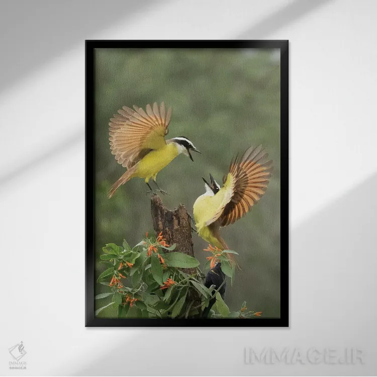 تابلو دکوراتیو دعواهای خانوادگی اثر جنت فیکار - نمای قابدار مشکی