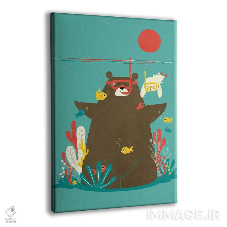 تابلو دکوراتیو غواصی با لوله تنفسی اثر جی فلک - نمای پرسپکتیو محصول