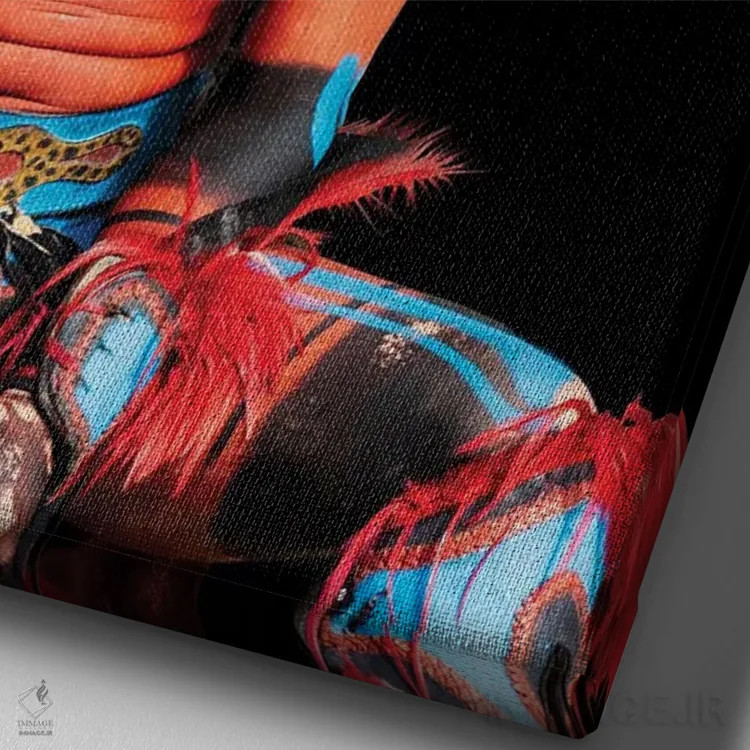 تابلو دکوراتیو قبیله ای I اثر جنت فیکار - نمای نزدیک بافت بوم