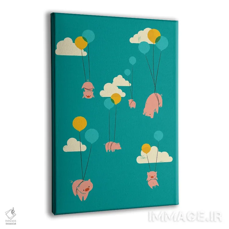 تابلو دکوراتیو پرواز خوک ها اثر جی فلک - نمای پرسپکتیو محصول