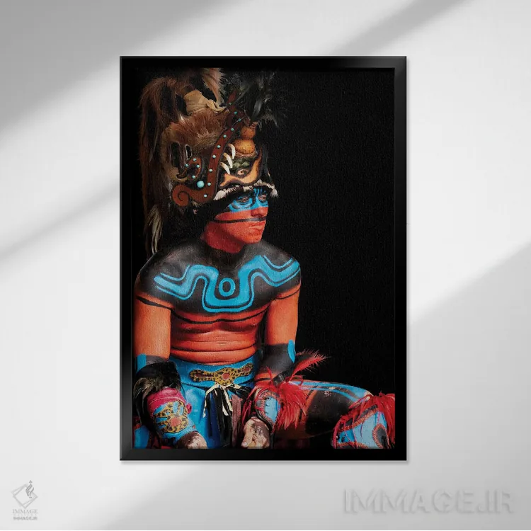 تابلو دکوراتیو قبیله ای I اثر جنت فیکار - نمای قابدار مشکی