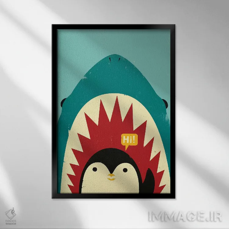 تابلو دکوراتیو سلام! اثر جی فلک - نمای قابدار مشکی