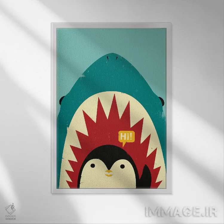 تابلو دکوراتیو سلام! اثر جی فلک - نمای قابدار سفید