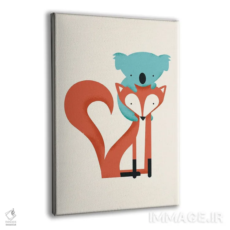 تابلو دکوراتیو روباه و کوالا اثر جی فلک - نمای پرسپکتیو محصول