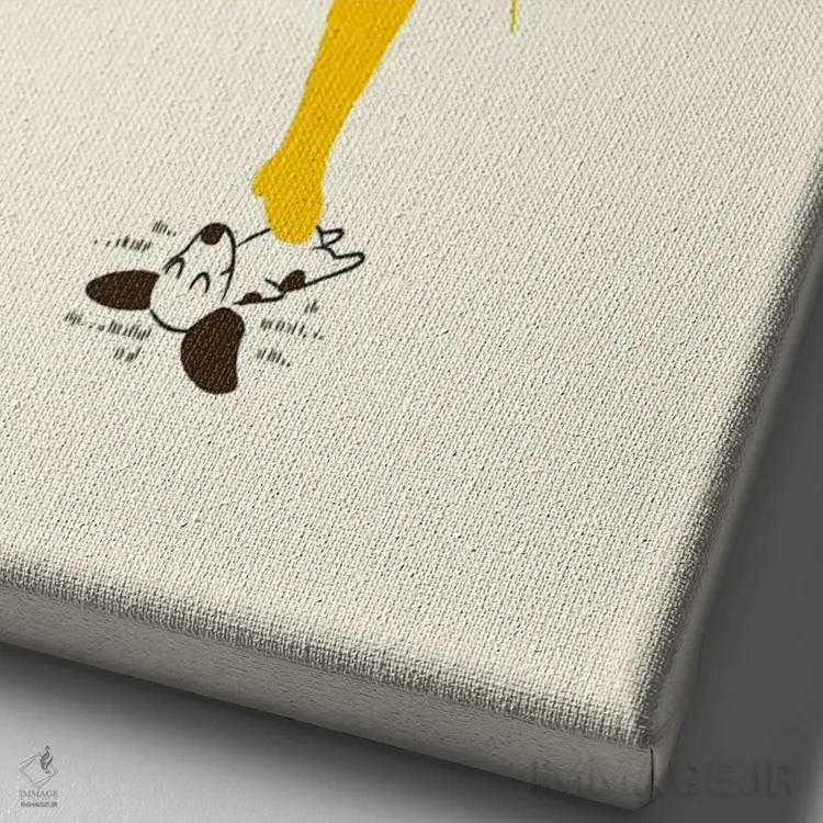 تابلو دکوراتیو مالش شکم اثر جی فلک - نمای نزدیک بافت بوم