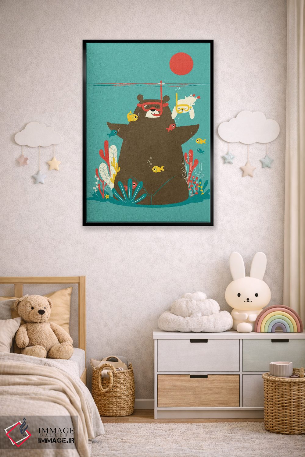 تابلو دکوراتیو غواصی با لوله تنفسی اثر جی فلک - D5B