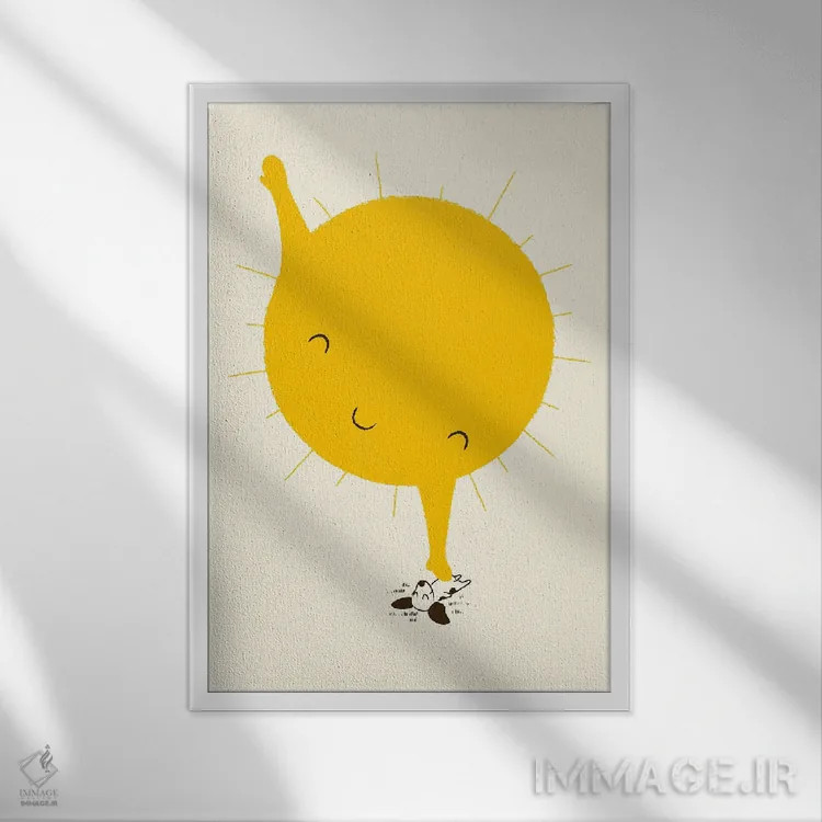 تابلو دکوراتیو مالش شکم اثر جی فلک - نمای قابدار سفید