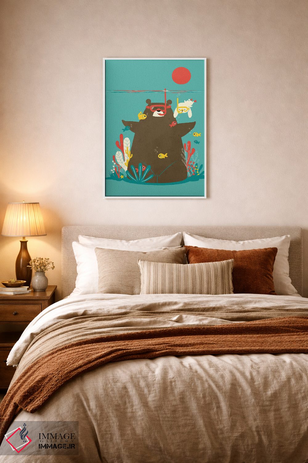 تابلو دکوراتیو غواصی با لوله تنفسی اثر جی فلک - D6W