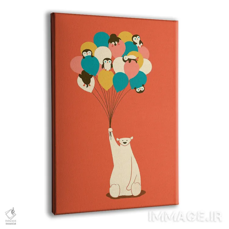 تابلو دکوراتیو دسته گل پنگوینی اثر جی فلک - نمای پرسپکتیو محصول